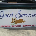 Street View Aluminum Signs, Yogi The Bear Guest Services Image - Greater Baton Rouge Signs